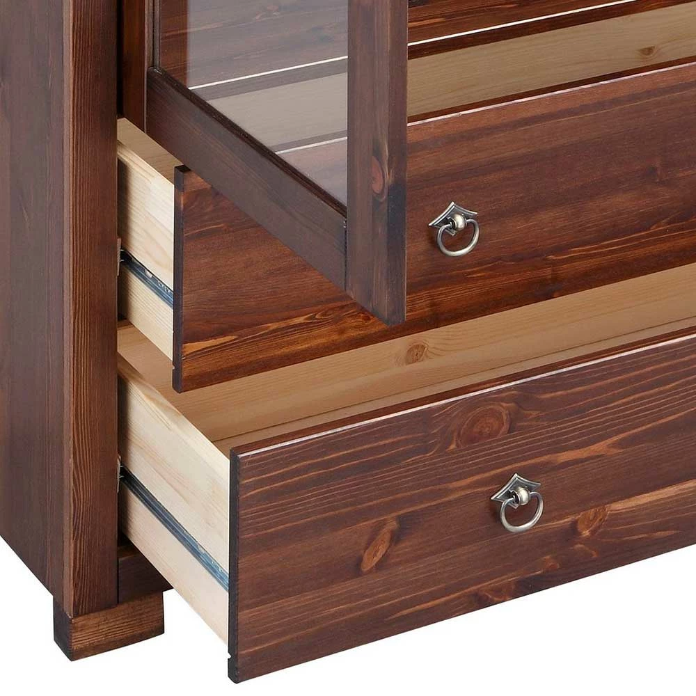 Kleiner Vitrinenschrank In Dunkelbraun - Luvin – Bild 6