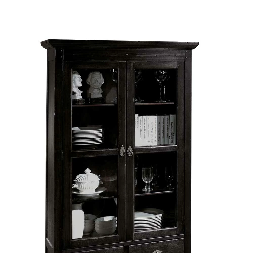 Kolonialstil Vitrine Islando In Schwarzbraun – Bild 3