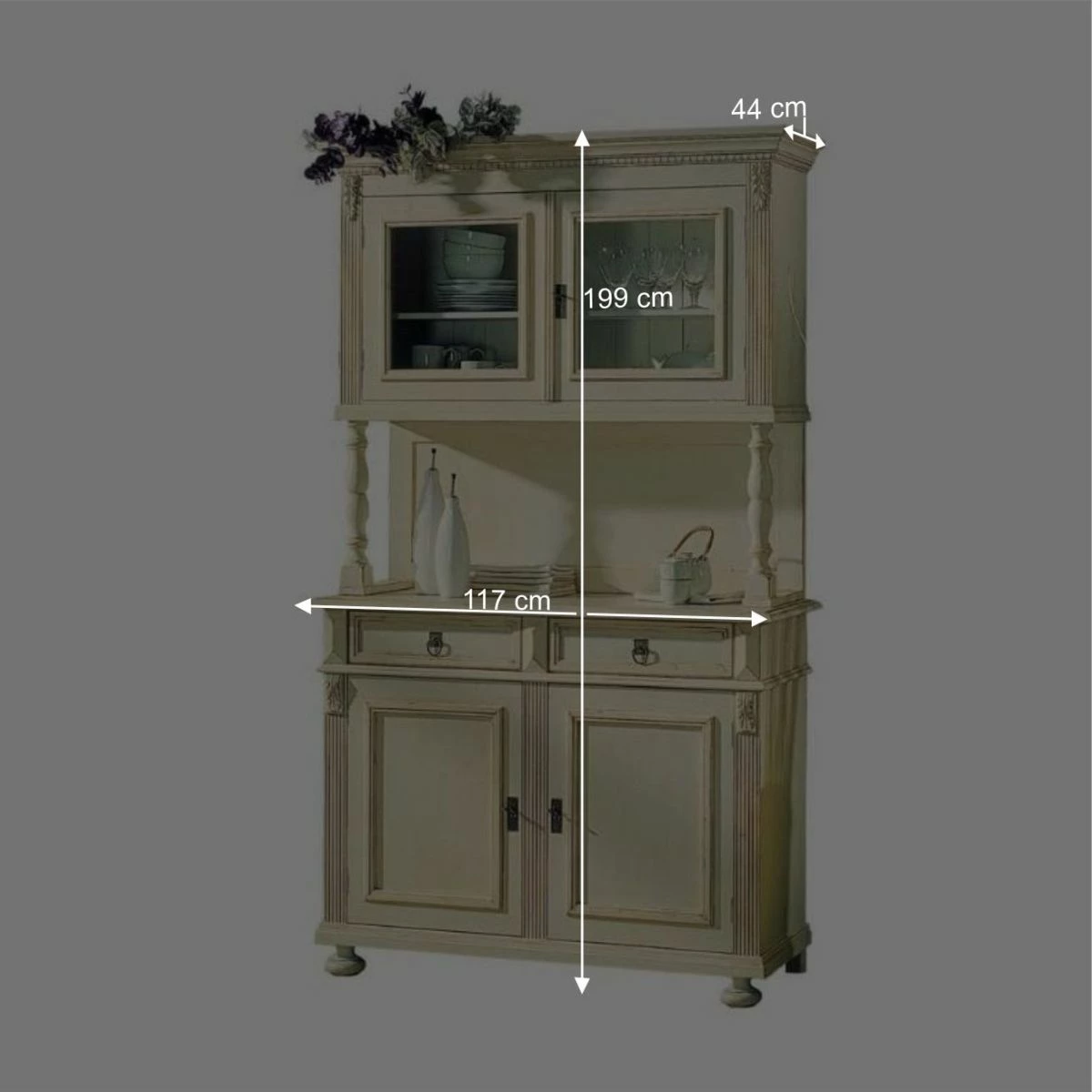 Küchenbuffet Francis In Antikweiß – Bild 5