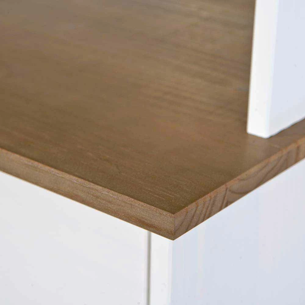 Landhaus Büfett Schrank In Weiß Mit Braun - Vatina – Bild 6