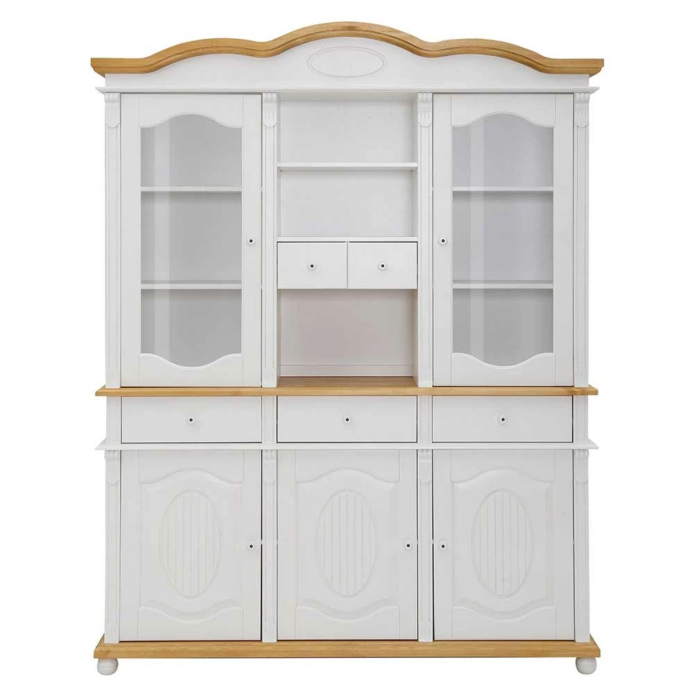 Landhaus Buffet Vitrine In Weiß & Honig - Jadrowa – Bild 2