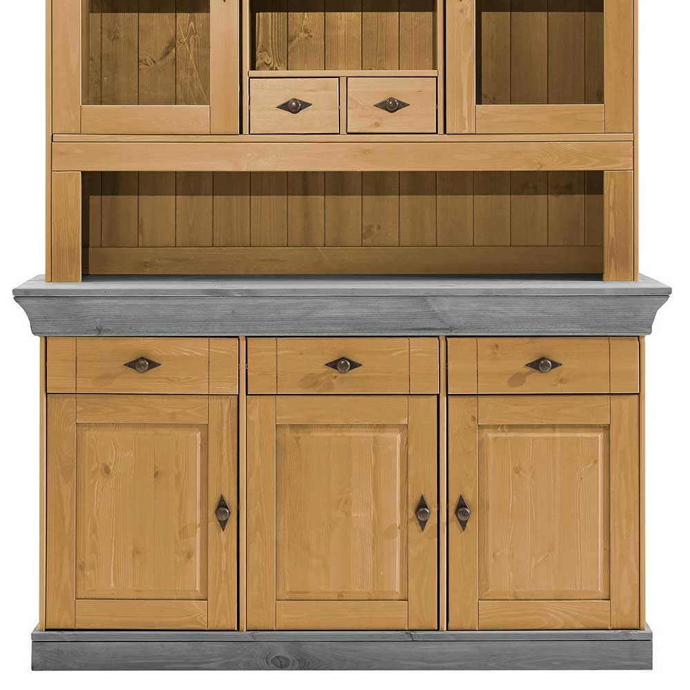Landhaus Buffetschrank Aus Massivholz Zweifarbig - Eshelas – Bild 3