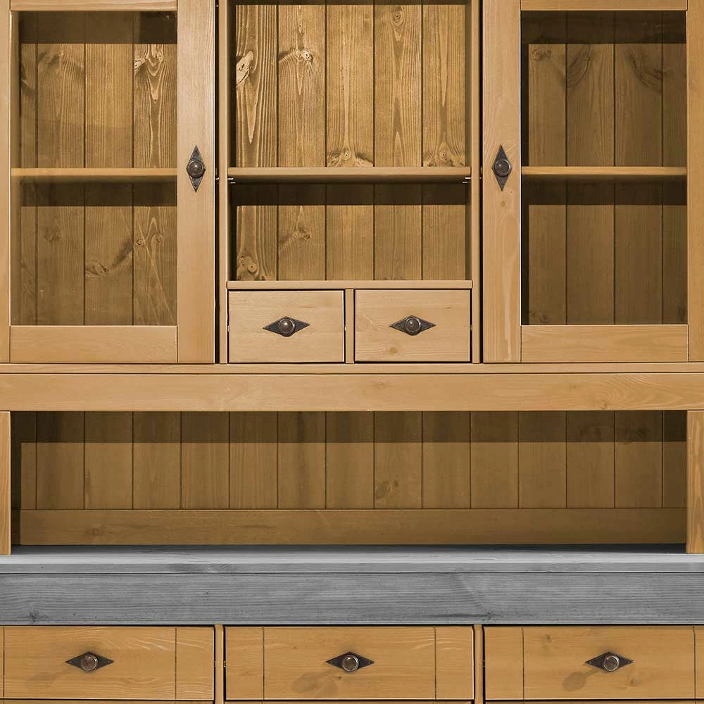 Landhaus Buffetschrank Aus Massivholz Zweifarbig - Eshelas – Bild 5