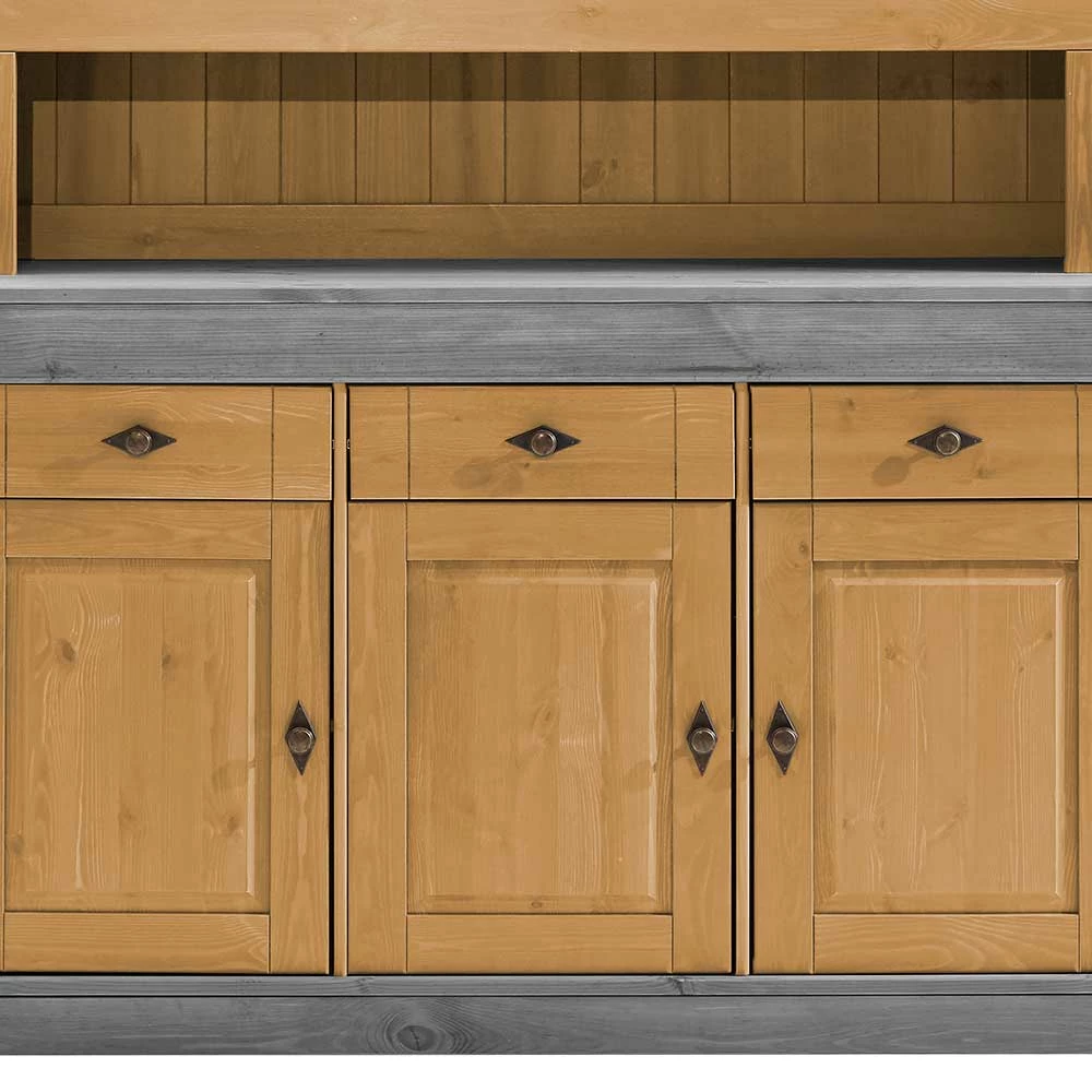 Landhaus Buffetschrank Aus Massivholz Zweifarbig - Eshelas – Bild 6