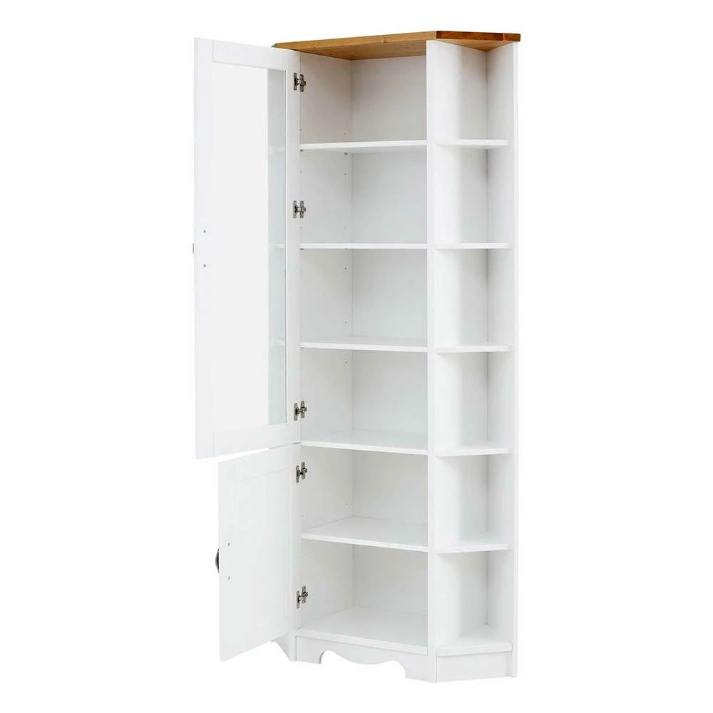 Landhaus Eckvitrine Aus Kiefer Zweifarbig - Ribeiro – Bild 3