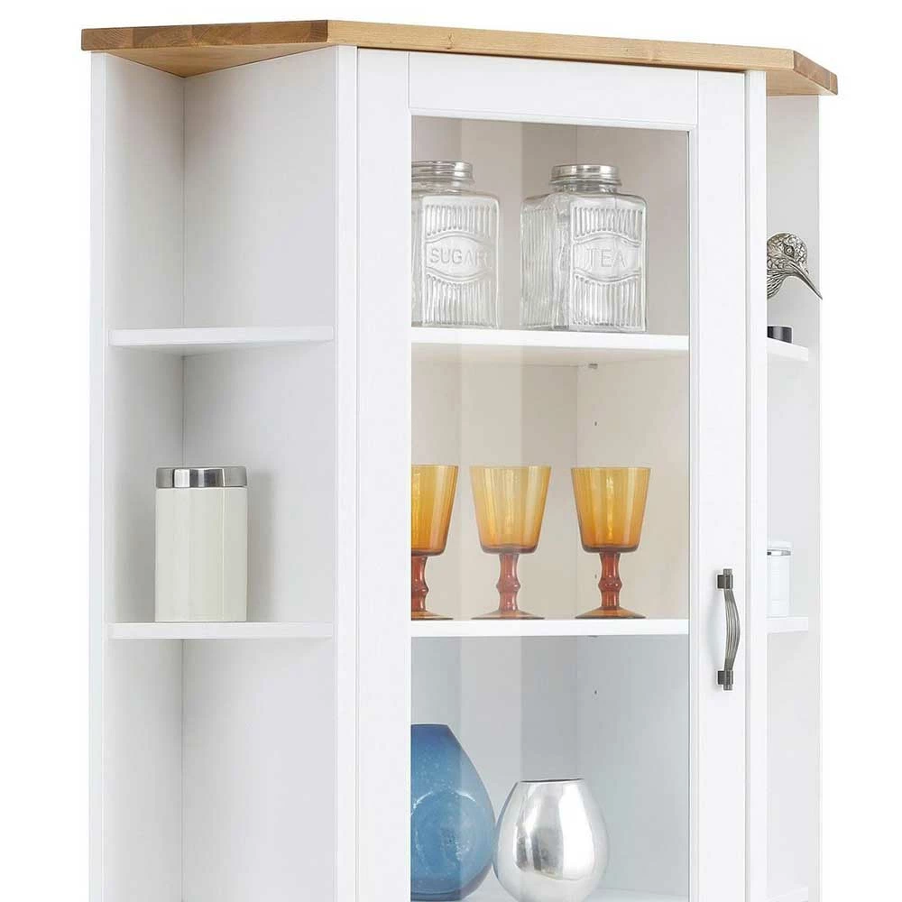 Landhaus Eckvitrine Aus Kiefer Zweifarbig - Ribeiro – Bild 4