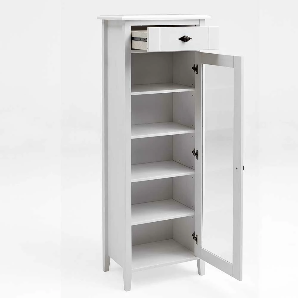 Landhaus Vitrine Fürs Badezimmer In Weiß - Satumare – Bild 3