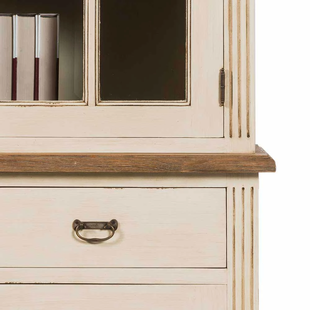 Landhaus Vitrine In Creme Weiß - Helsing – Bild 5