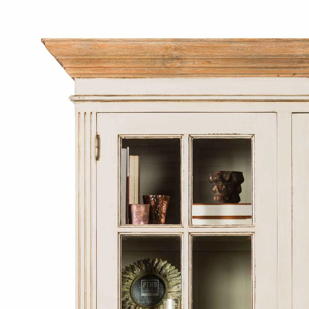 Landhaus Vitrine In Creme Weiß - Helsing – Bild 6