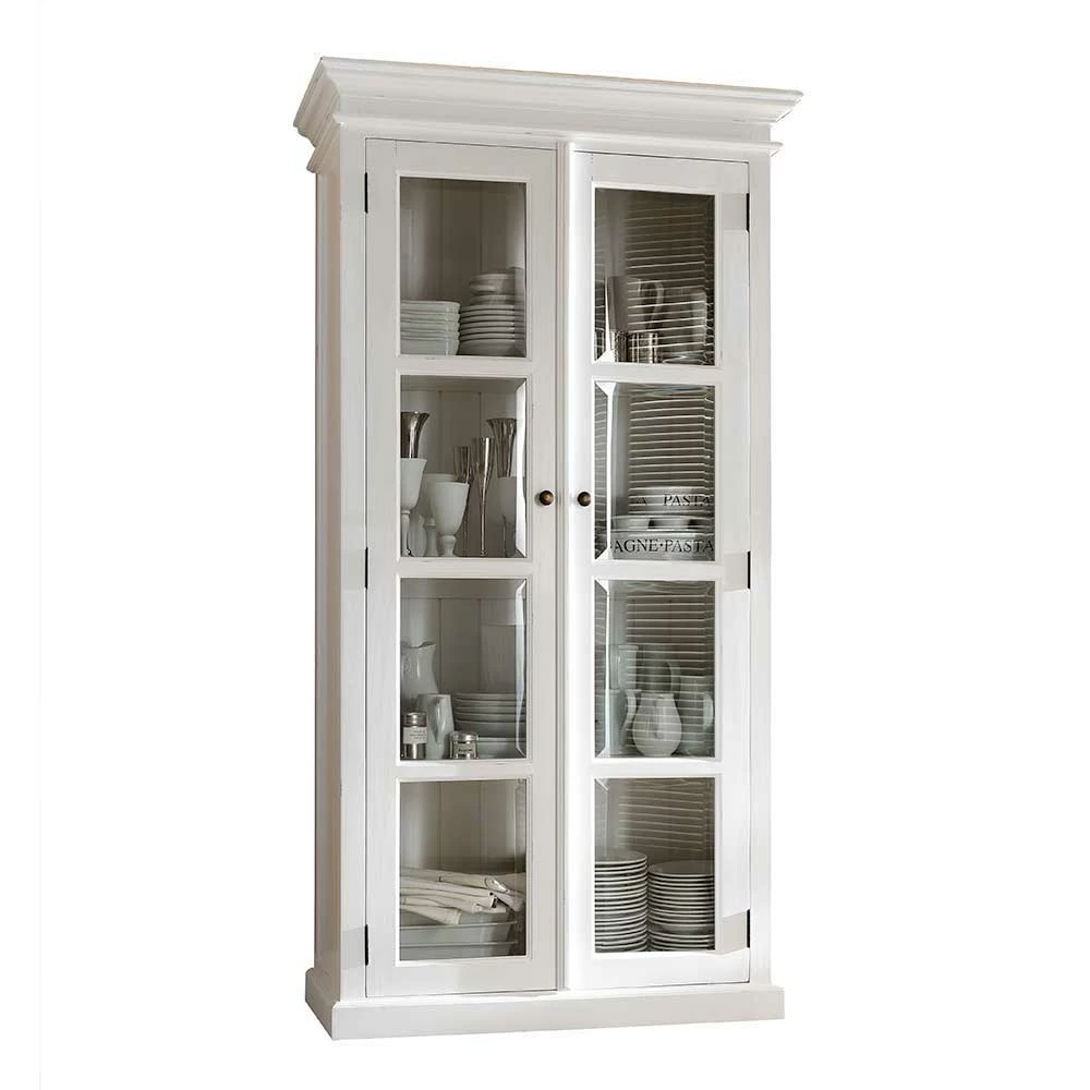 Landhaus Vitrine Mit Doppeltür Venzeno In Weiß