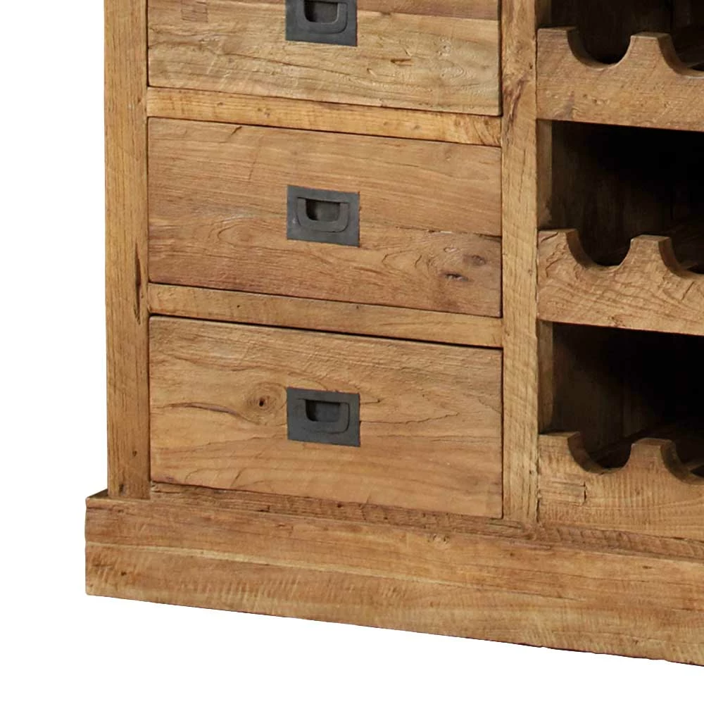 Landhaus Vitrinenschrank Pilica Mit Weinregal – Bild 3