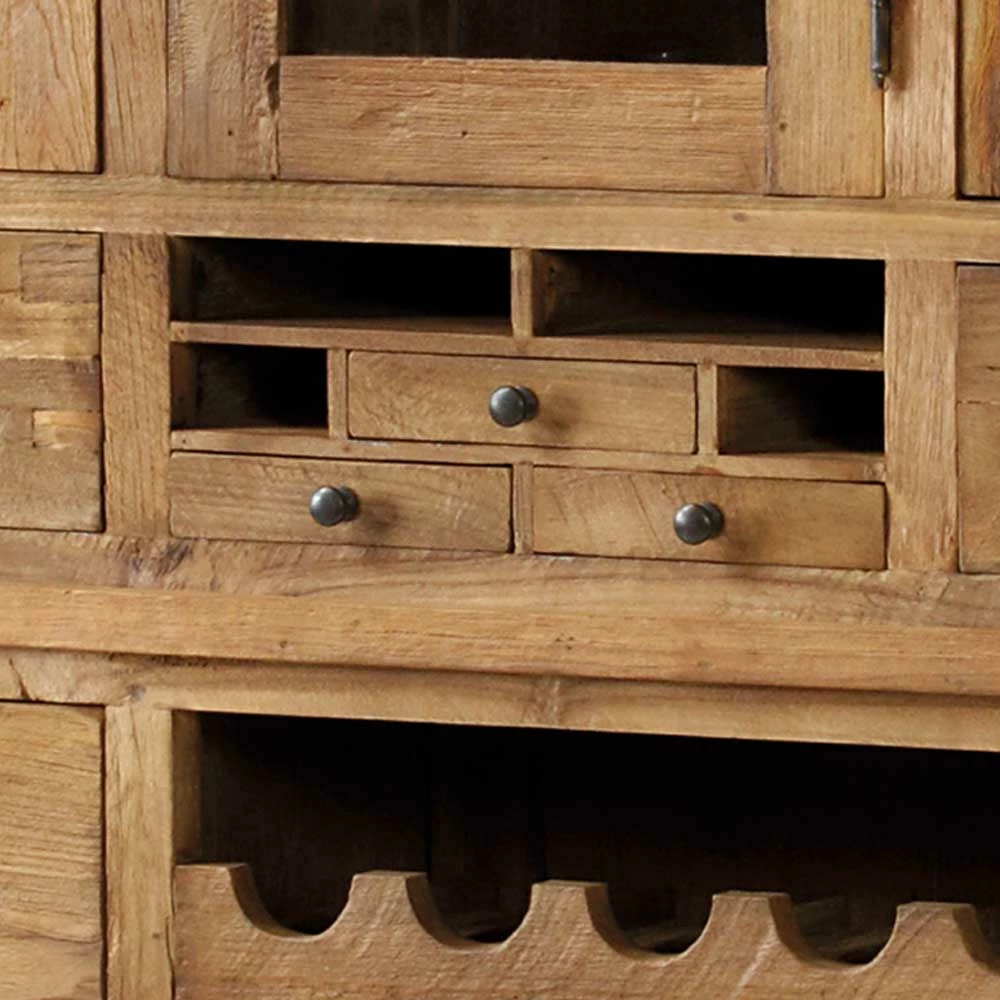 Landhaus Vitrinenschrank Pilica Mit Weinregal – Bild 4