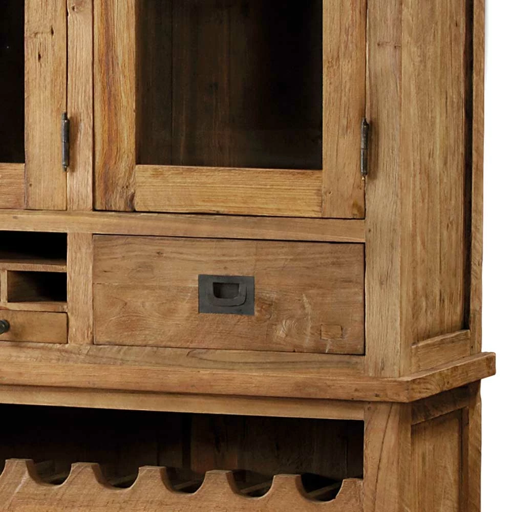 Landhaus Vitrinenschrank Pilica Mit Weinregal – Bild 5