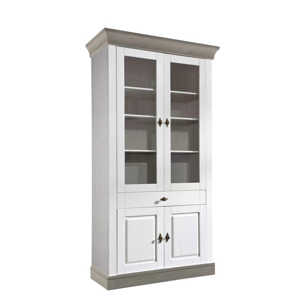 Landhausvitrine Mirandesca In Weiß Grau – Bild 2