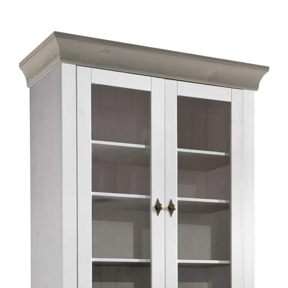 Landhausvitrine Mirandesca In Weiß Grau – Bild 3