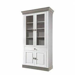 Landhausvitrine Mirandesca In Weiß Grau