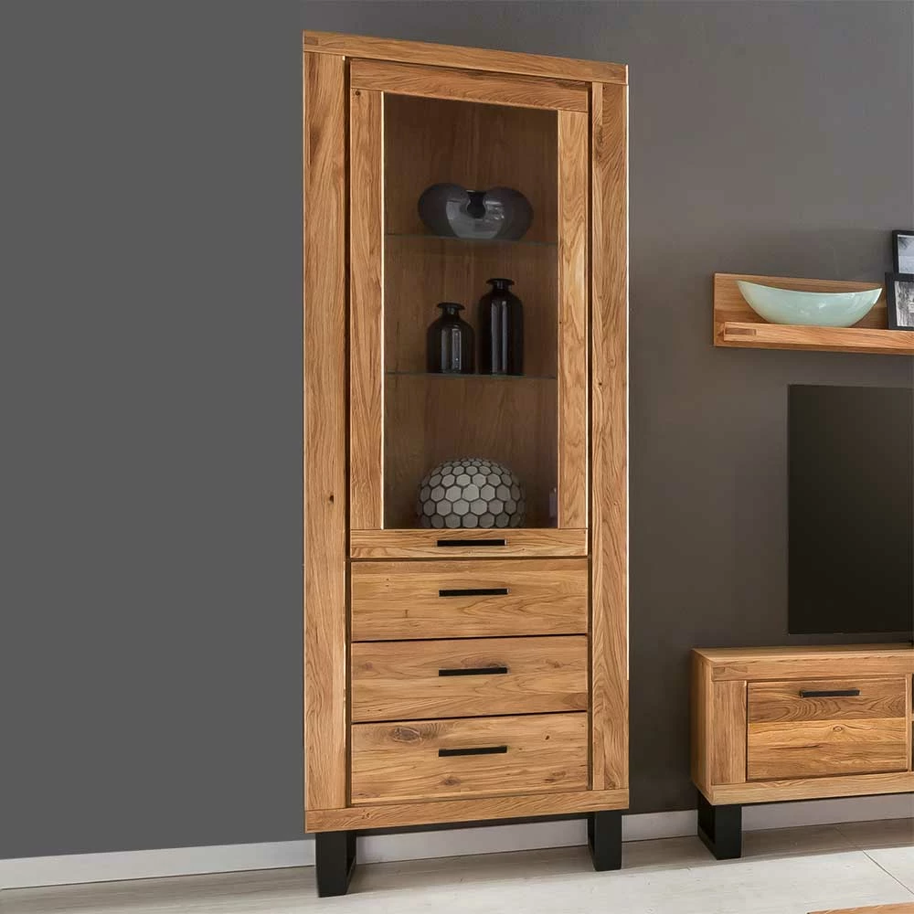 Loft Vitrine In Eiche Teilmassiv - Arello – Bild 4