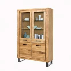 Loft Vitrinenschrank In Teilmassiver Eiche - Arello
