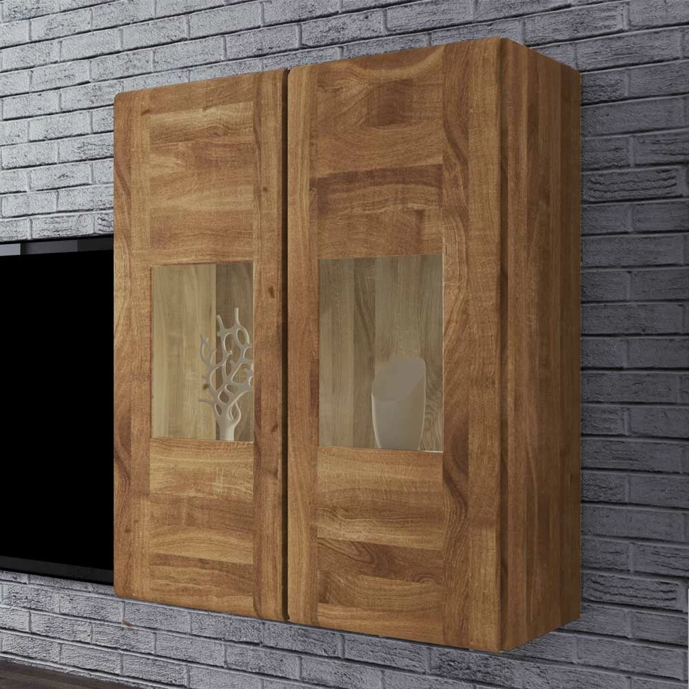 Massivholz Hängevitrine Vaskov Aus Wildeiche – Bild 2