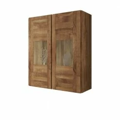 Massivholz Hängevitrine Vaskov Aus Wildeiche