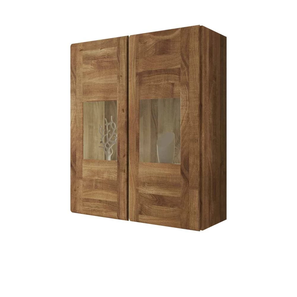 Massivholz Hängevitrine Vaskov Aus Wildeiche