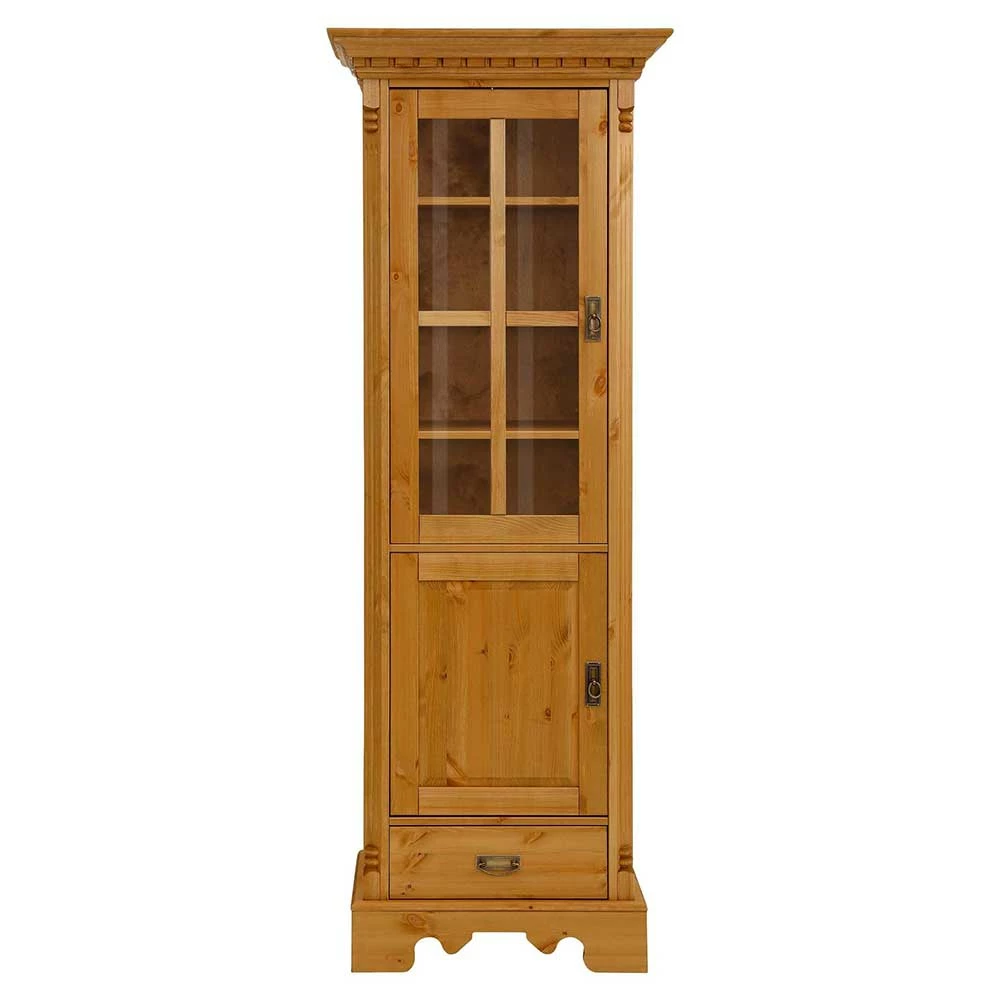 Massivholz Landhausvitrine Gebeizt & Geölt - Fausanda – Bild 2