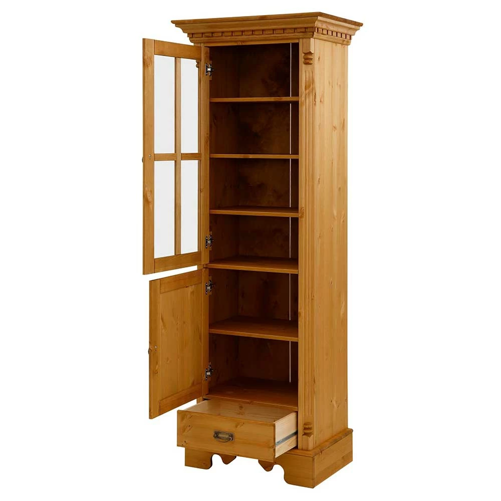 Massivholz Landhausvitrine Gebeizt & Geölt - Fausanda – Bild 3