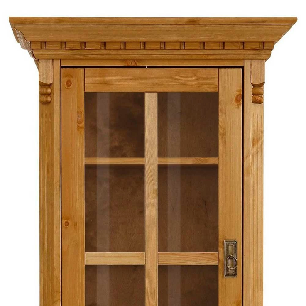 Massivholz Landhausvitrine Gebeizt & Geölt - Fausanda – Bild 5