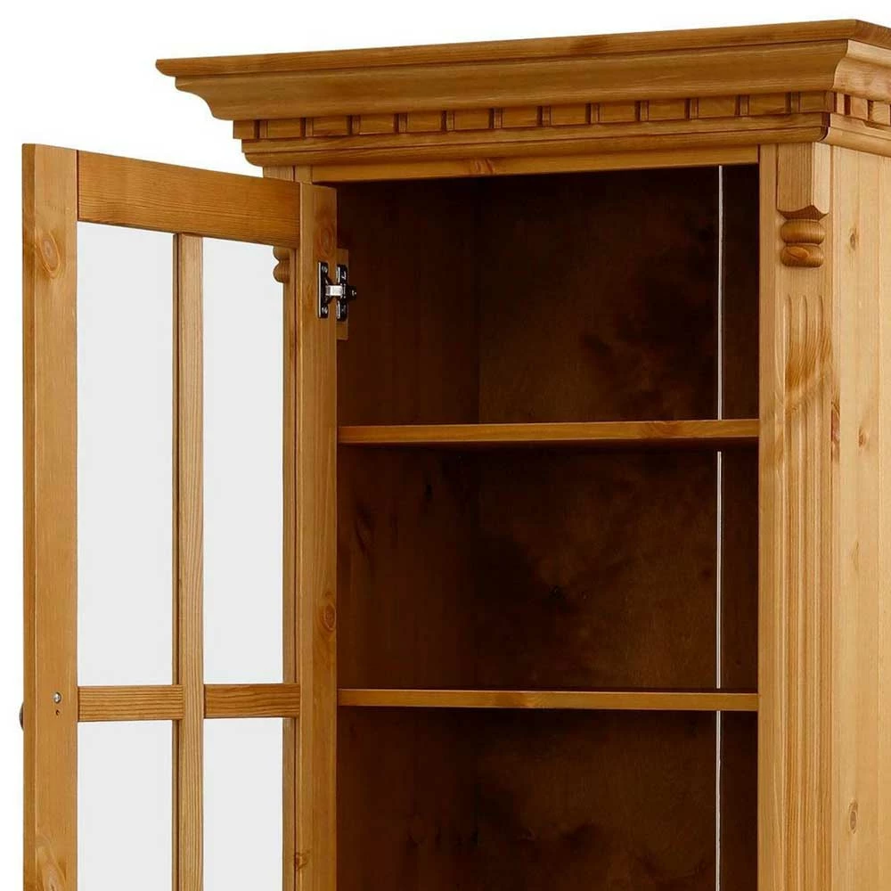 Massivholz Landhausvitrine Gebeizt & Geölt - Fausanda – Bild 6