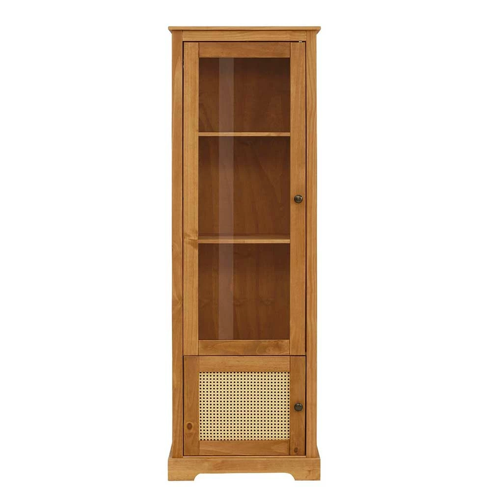 Massivholz Vitrine Mit Geflecht Einsatz - Ailos – Bild 3