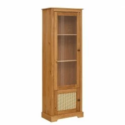 Massivholz Vitrine Mit Geflecht Einsatz - Ailos