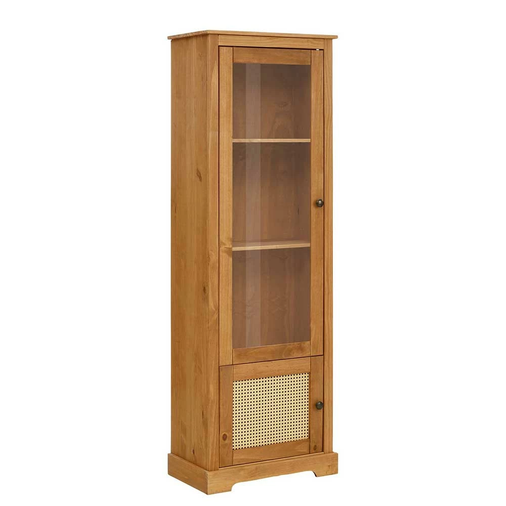 Massivholz Vitrine Mit Geflecht Einsatz - Ailos