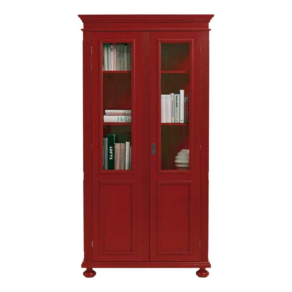 Massivholz Vitrine Maik In Rot – Bild 2