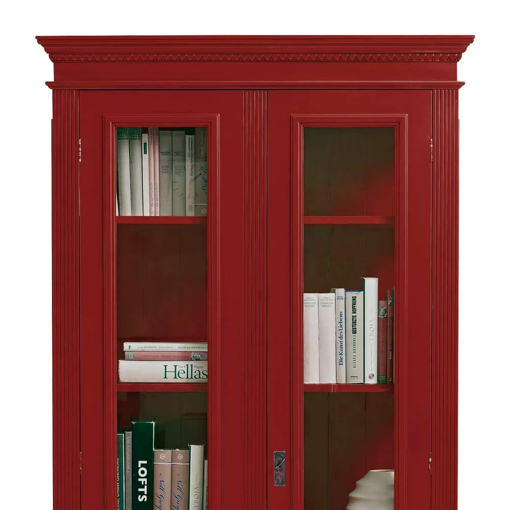 Massivholz Vitrine Maik In Rot – Bild 4