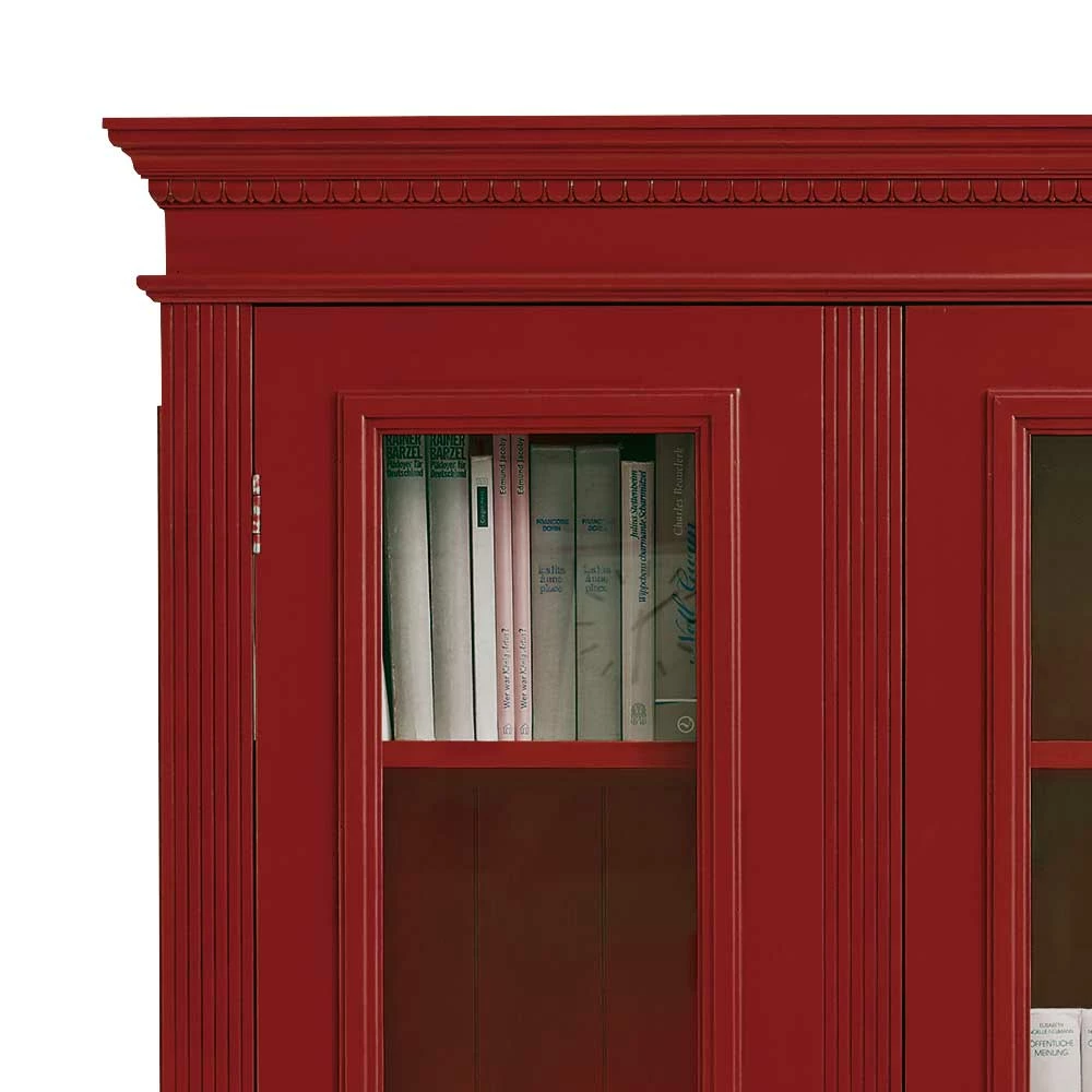 Massivholz Vitrine Maik In Rot – Bild 5