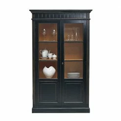 Massivholz Vitrine Zanyorita In Schwarz