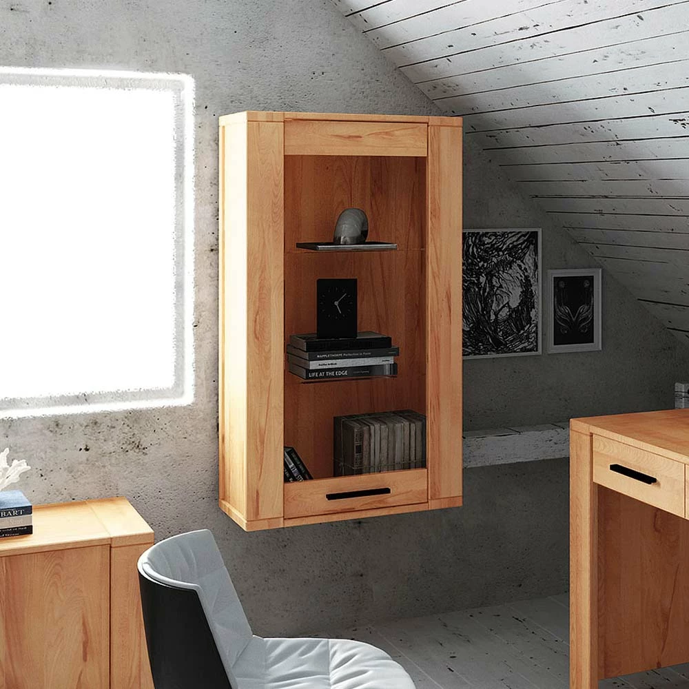 Massivholz Wandvitrine Mosniak Aus Kernbuche Geölt – Bild 2