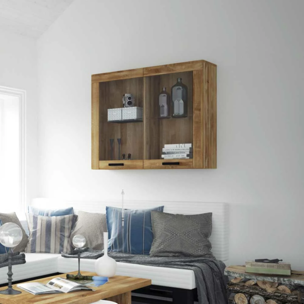 Massivholz Wandvitrine Layulino Aus Wildeiche Geölt – Bild 2