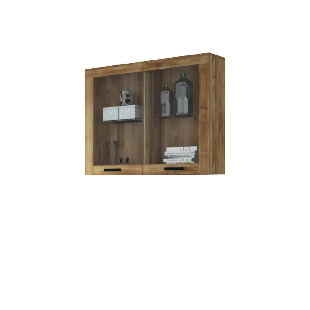 Massivholz Wandvitrine Layulino Aus Wildeiche Geölt