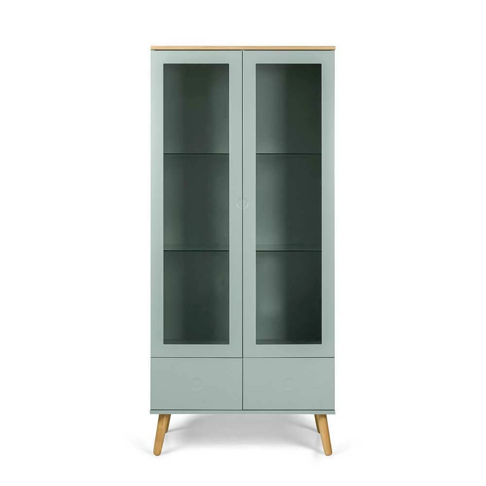 Mid Century Style Vitrinenschrank Akdova In Hellem Grün – Bild 2