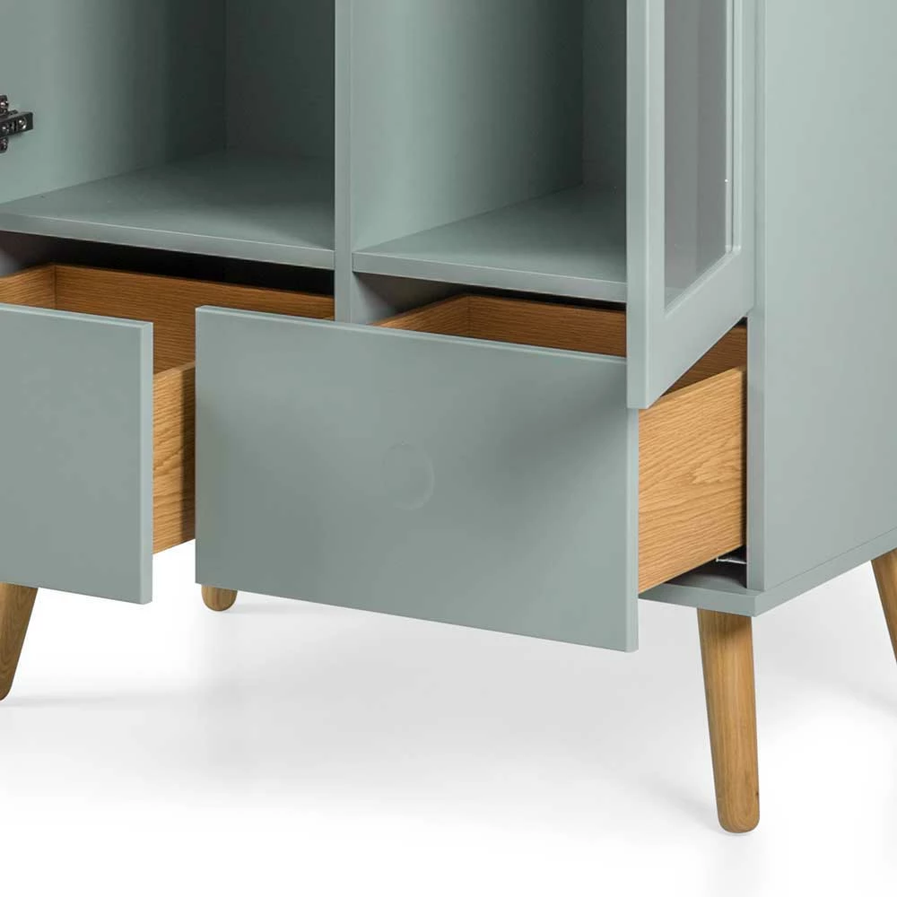 Mid Century Style Vitrinenschrank Akdova In Hellem Grün – Bild 6