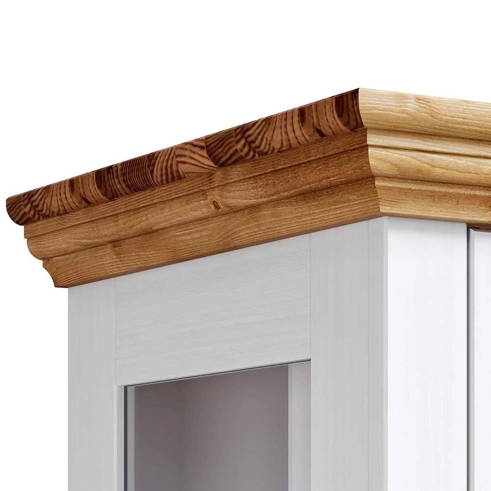 Modern Country Vitrinenschrank Zweifarbig - Eyzaco – Bild 5