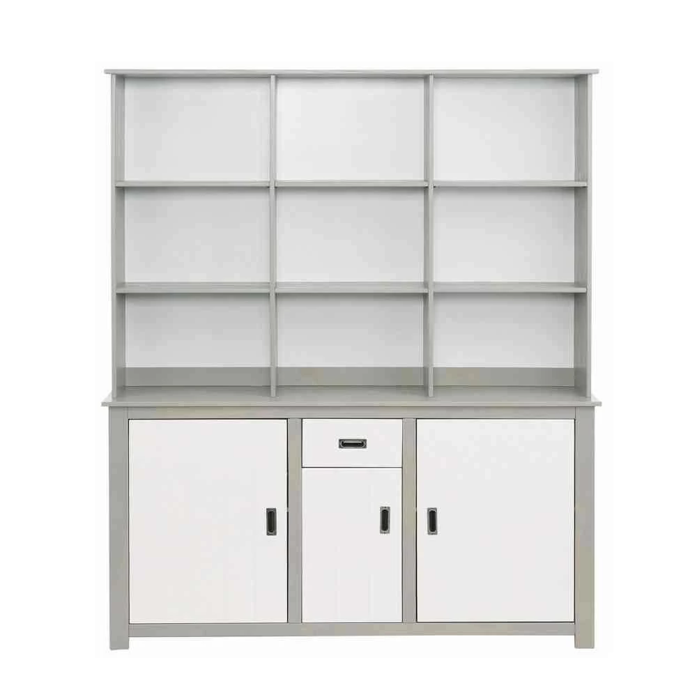 Moderne Anrichte Mit Regal In Weiß & Grau - Lurgeno – Bild 3