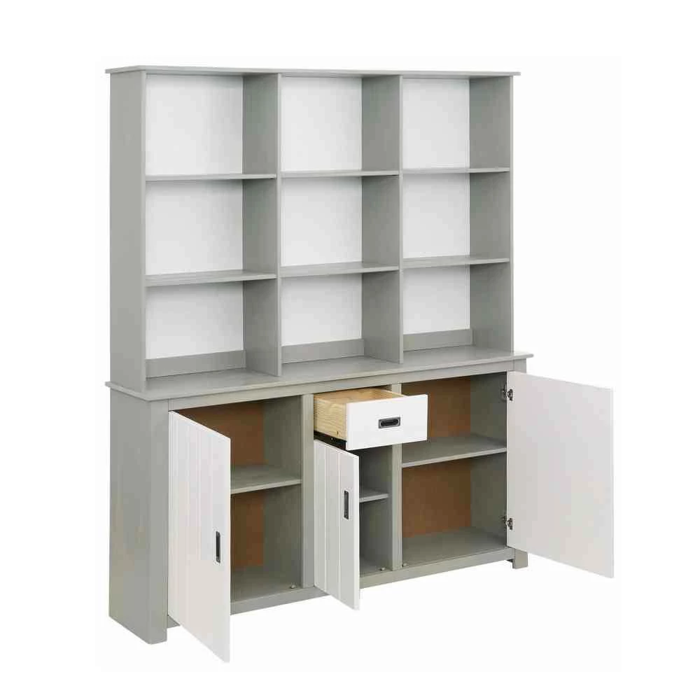 Moderne Anrichte Mit Regal In Weiß & Grau - Lurgeno – Bild 4