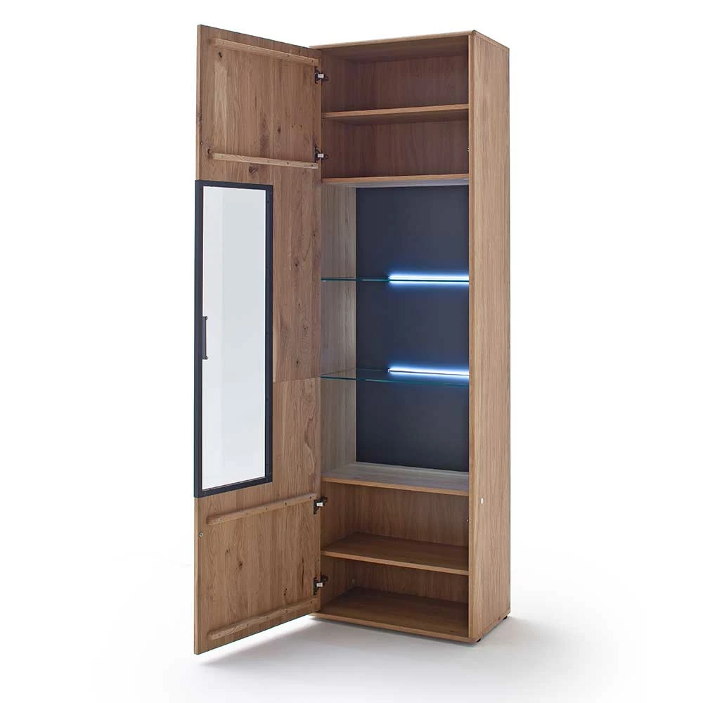 Moderne Echtholz Vitrine Aus Eiche Massivholz - Assela – Bild 3