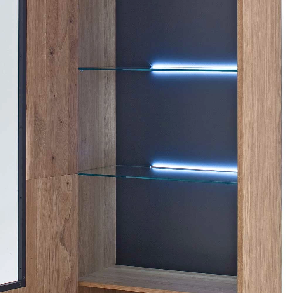 Moderne Echtholz Vitrine Aus Eiche Massivholz - Assela – Bild 4