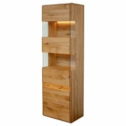 Moderne Wildeiche Vitrine 63x207x43 Cm - Acmida
