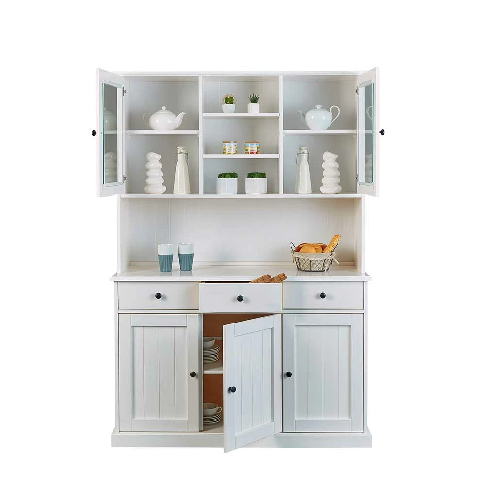 Modernes Buffet In Weiß Mit Schwarzen Griffen - Vatina – Bild 2