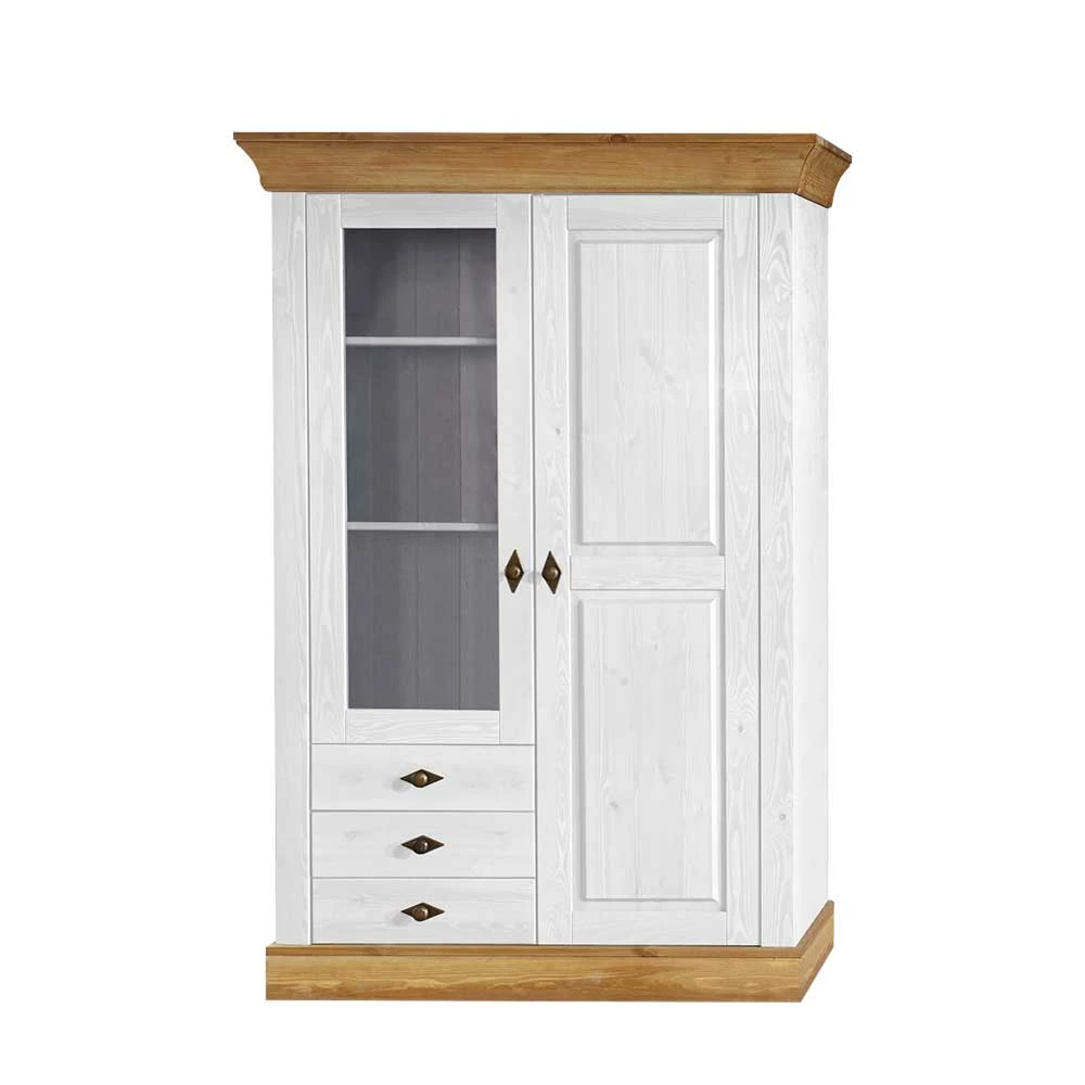 Niedrige Vitrine Sibiuta Im Landhaus Look