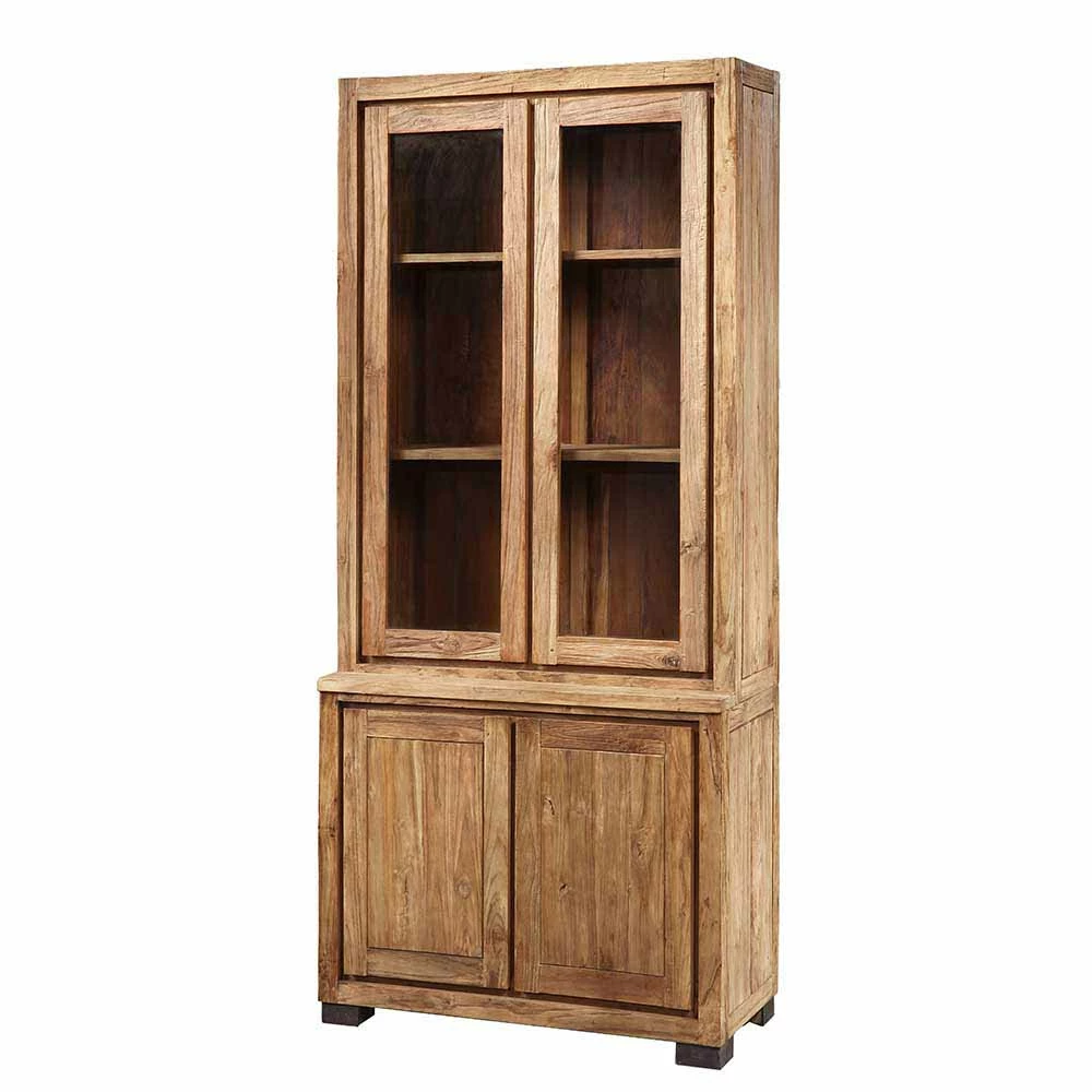 Recyclingholz Vitrinenschrank Aus Teak - Ciola
